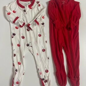 Kyte BABY White and Red One Piece Footies